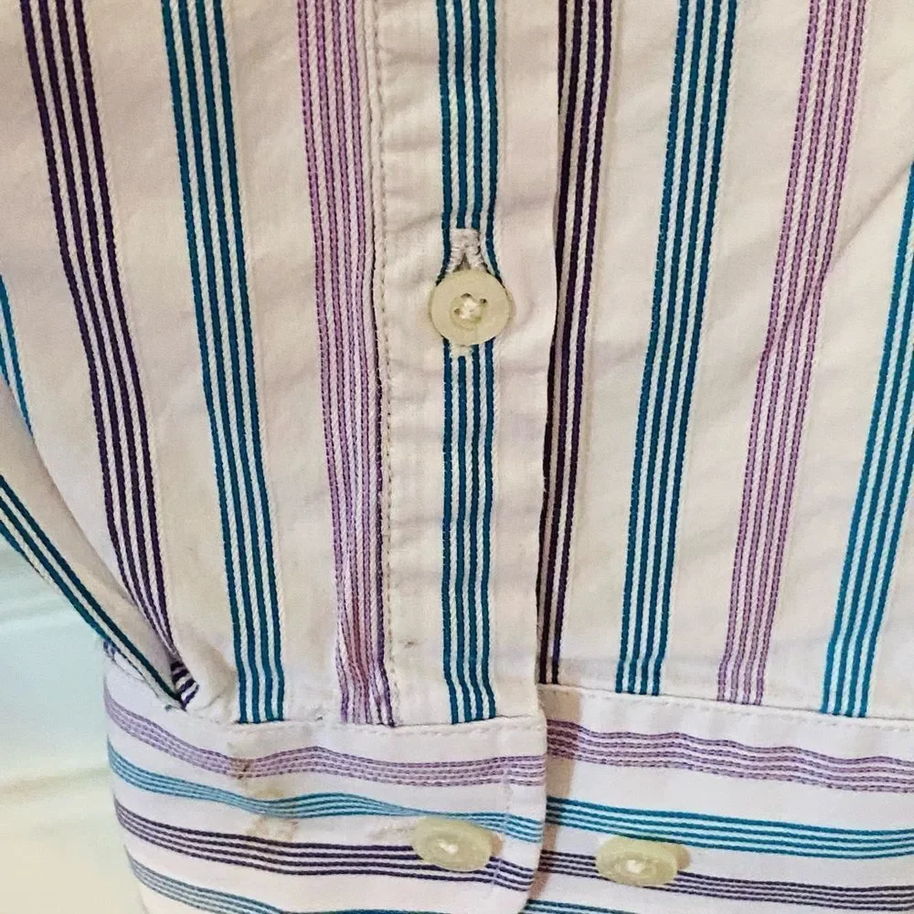 Alan Flusser Dress striped Shirt Button Down - Picture 6 of 14